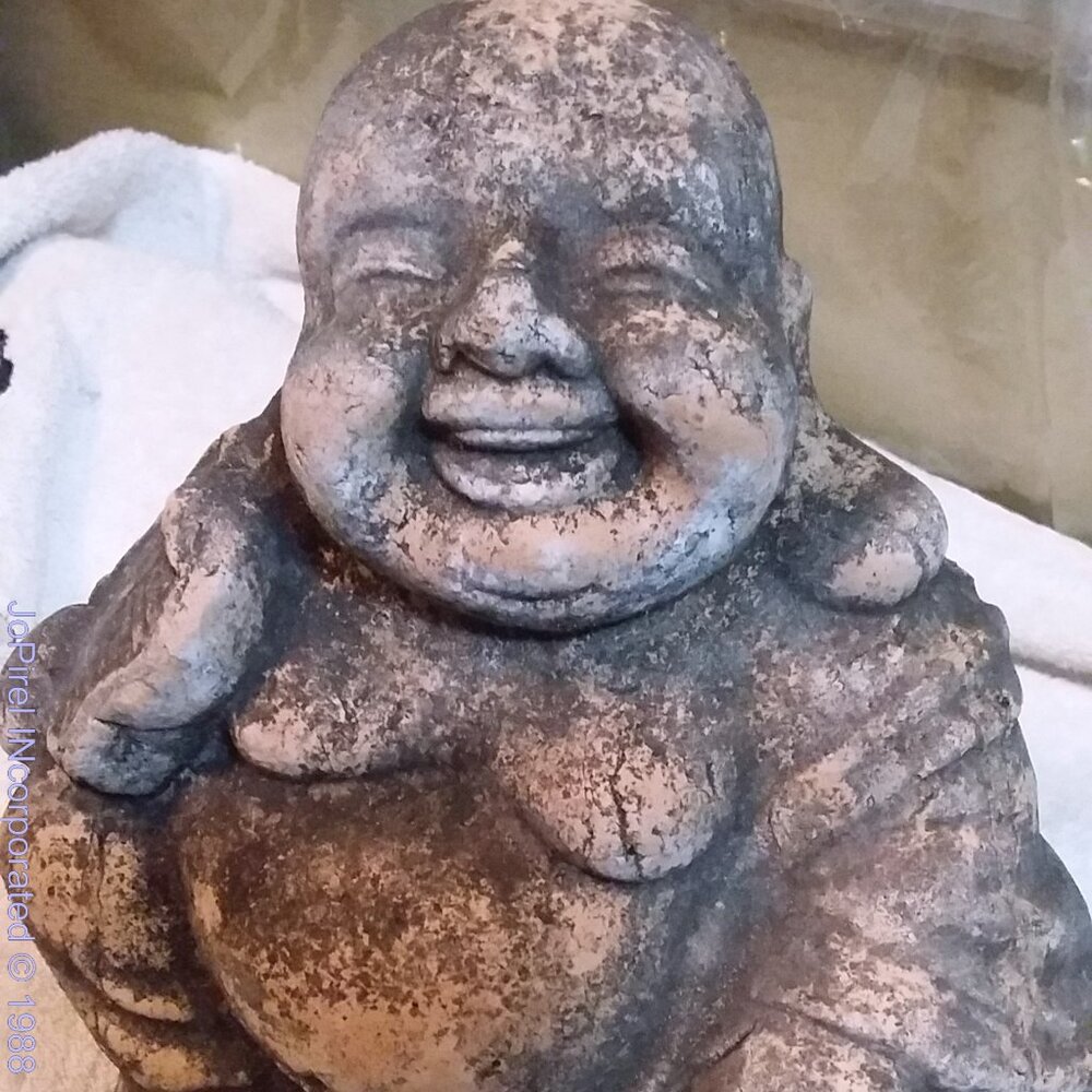 Buddha Happy Man Outdoor [positivity, happiness, prosperity]